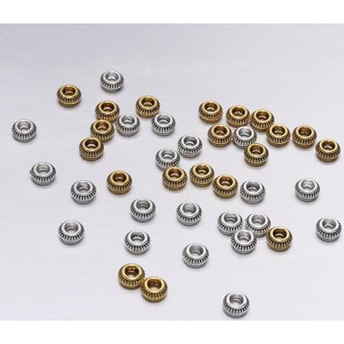 50PCs/lot 7mm Antique Metal Charm Bead Loose Spacer beads for Jewelry Making Findings DIY Bracelet
