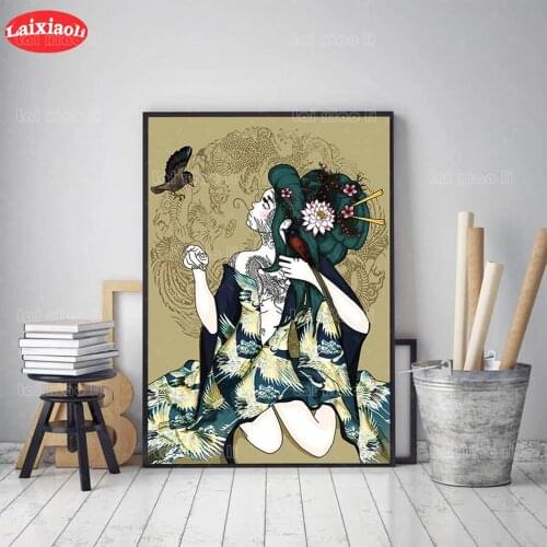 5D DIY Diamond Embroidery Japanese retro anime woman geisha Picture Of Diamond Painting Cross Stitch Mosaic New Arrival Wall Art