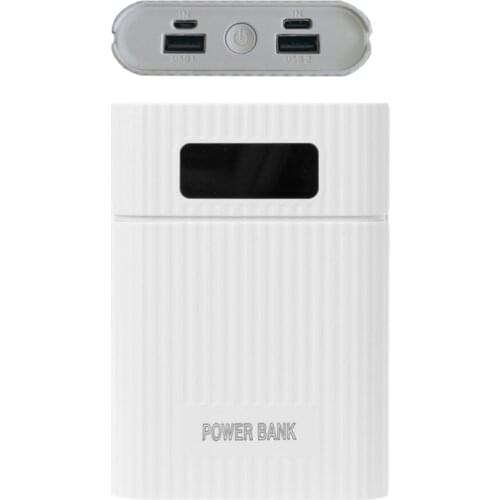 Anti-Reverse 18650 Battery DIY Power Bank Box LCD Display Dual USB Charger Light E65A