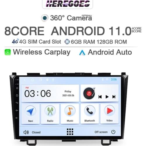 Carplay 2Din Android 10 Car Radio For Honda CR-V 3 RE CRV 2007 - 2012 6G+128Gb Car Multimedia Player 4G LTE GPS Stereo Head Unit