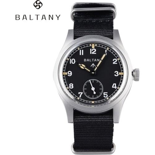 Baltany Retro Automatic Watch Men NATO Strap Small Seconds St1701 Classic Subsecond Hand Mechanical Vintage Watch