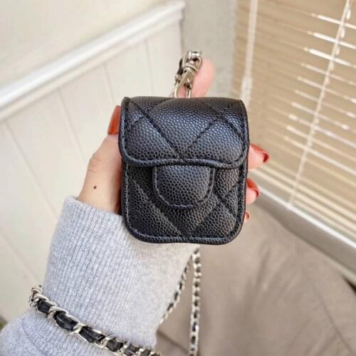 Luxury Classic Plaid CC Case For Airpods Pro 2 3 1 Case With Key Chain Crossbody Designer Protecion For Air Pods Airpod Earpod