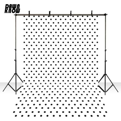 DAWNKNOW White Black Polka Dot Vinyl Photography Background Newborn Photocall Backdrop Kids Children Photo Studio Props GY030