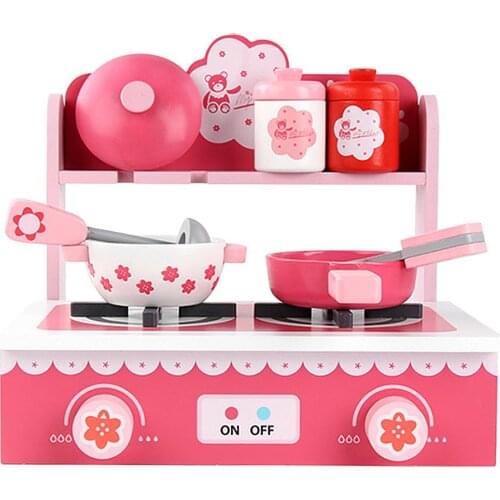 Wooden Kitchen Toy Set With Sink Cabinets Durable Pretend Toy Set High-quality Timber Material Non-toxic Water-based Paint