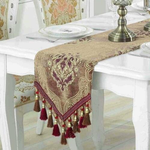 European Classic Flower Embroidered Table Runner for Home Hotel Party 31 x 160 / 180 / 210 / 250 cm 3 Colors Free Shipping