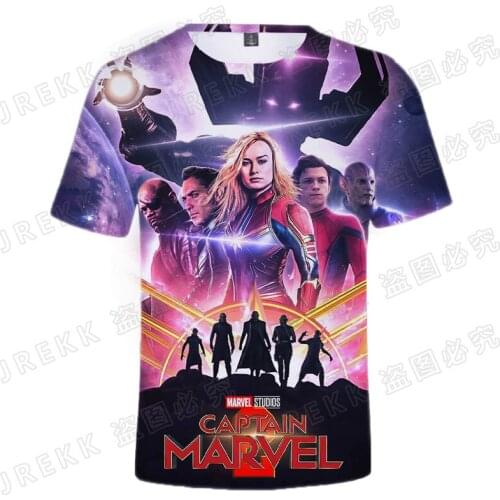 Captain Marvel T-shirt Men Summer Super Hero Movie 3D Print Boy Girl Kids Tee Shirts Streetwear Oversized T Shirt For Women