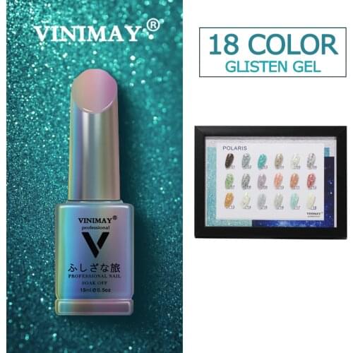 VINIMAY 18 Color Set Glitter Gel Polish Gel Varnish Nail UV Soak Off Gellak Gelpolish Nail Art Primer Manicure Nails Gel Lacque