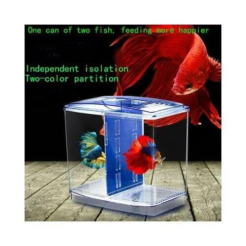 Hting fish box small fighting fish tank mini creek isolation double box fish box desktop ornamental fish breeding breeding hatch