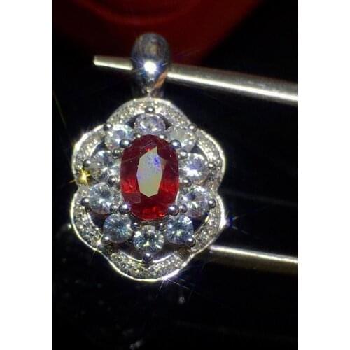 Fine Jewelry Pure 18 K Gold AU750 G18K Natural 100% Red Ruby 0.85ct Pendant Gold Diamond Pendant Gemstone Necklaces for Women