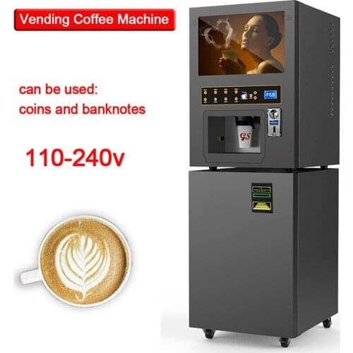 Coin-operated coffee maker GTS204 Vending Coffee Machine Commercial Automatic hot/cold beverage milk tea machine for Mall/cinema