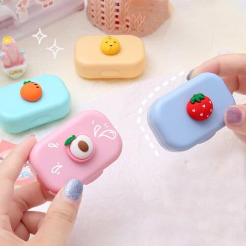 Girl Contact Lens Container Women Mini Contact Lens Cases Flower Eyes Colored Contacts Lens Box with Lens Tweezers Suction Cup