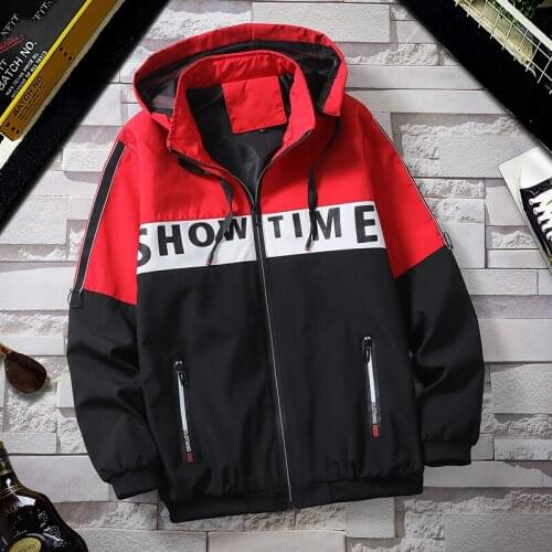 2021 Autumn Casual Jacket Slim Men Streetwear Hooded Jackets Spring Thin Top Coats Size M-3XL HipHop Patchwork Short Windbreaker