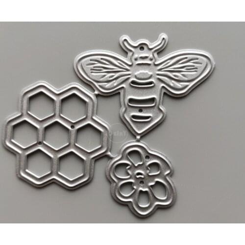 2021 Bee Honey Metal Cutting Dies DIY Scrapbooking Paper Photo Album Crafts Knife Mould Cards Embossing Mold Stencils for Decor