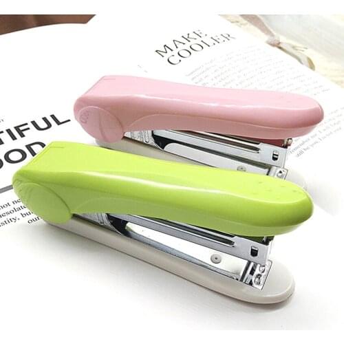 Mini Office School Stapler, One Finger Press, Labor Saving Manual Stapler,10# Staples Students Cartoon Paper Stapler