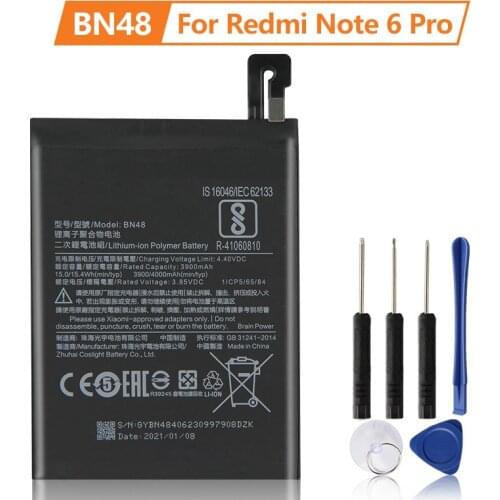 XiaoMi Original Replacement Battery BN48 For Xiaomi Redmi Note 6 Pro Note6 Pro 4000mAh