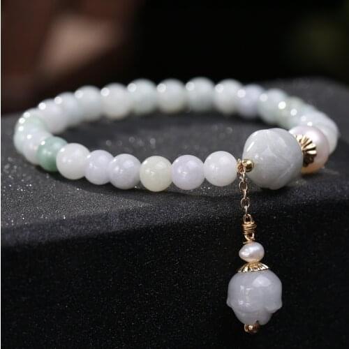 Original Design Handmade Jade Bracelet Pearl Temperament Simple Pendant High-end Jewelry for Women
