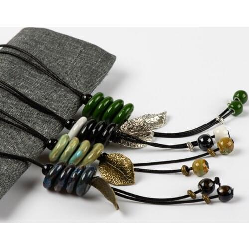 Fastener Shape Ceramic Beads Necklace Jewelry DIY fashion Necklaces For Women #FY463