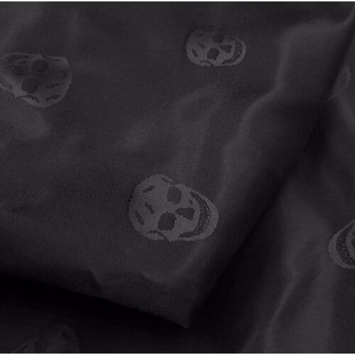 50x140cm Quality Black Navy Skull Jacquard Polyester Lining Fabric Jacquard Lining Fabric For Lining of cloth dress Home Decor