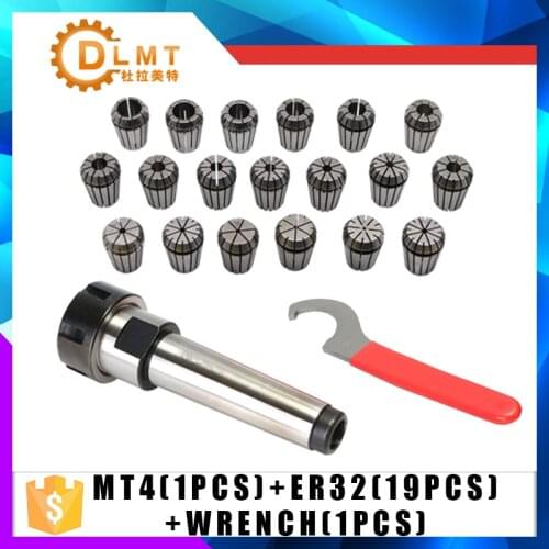 ER32 Spring Clamps 19PCS MT4 ER32 1PCS Collet Chuck Morse Holder Cone For CNC Milling Lathe tool