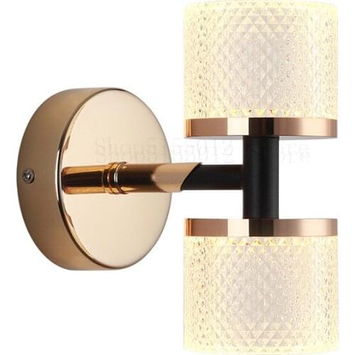 Modern Simple Luxury LED Wall Lights Bedroom Bedside Lamp 10W Three-color Dimming Acrylic Lampshade Indoor Lighting Fixture