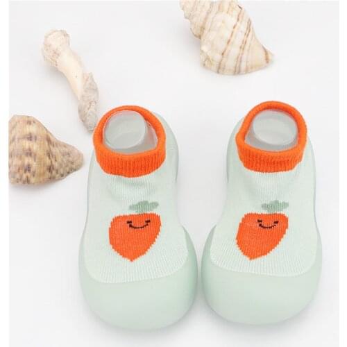 TELOTUNY Infant Toddler Indoor Fruit Printed Cute First Walkers Baby Elastic Casual Socks Shoes Girls Boys Soft Sole Baby Shoes