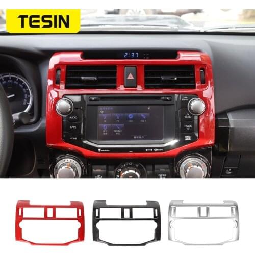 TESIN Car Central Control GPS Navigation Decorative Panel Trim Cover Sticker for Toyota 4Runner 2010+ Car Interior Accessories
