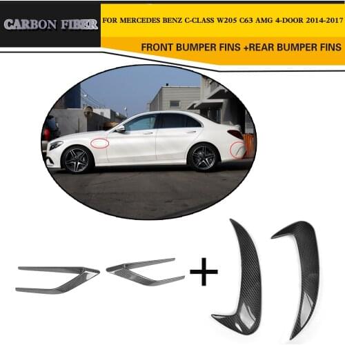 Carbon Fiber Racing Bumper Side Fender Vents Scoops for Mercedes Benz C-Class C63 AMG Sedan 4-Door 2014-2017
