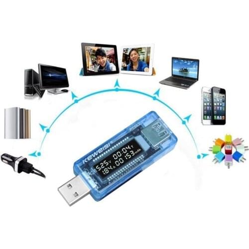 KEWEISI Hot Worldwide USB Volt Current Voltage Charger Capacity Tester Meter Power Bank