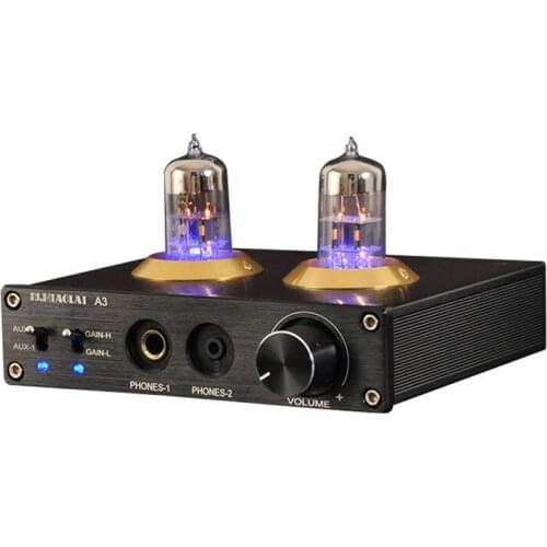 A3 DC12V2A HIFI 6N3 vacuum tube headset amplifier MAX9722 audio decoder chip have high and low tone audio preamplifier