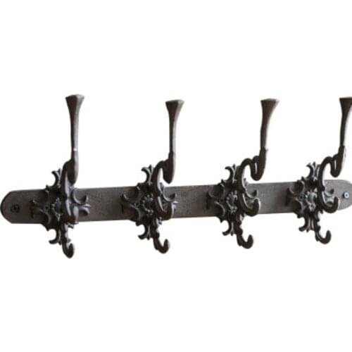 Vintage Design Cast Iron Wall Hook Decor Metal Rococo Organizer Hook Door Device Convenience Houseware Handcraft Accessories