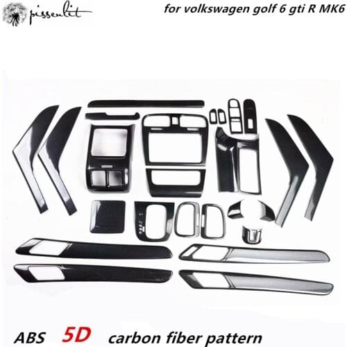 Interior trim 5D for Volkswagen Golf 6 MK6 2009-2013 car Accessories Carbon Fiber Center Console for Golf mk6 Car stickers ABS