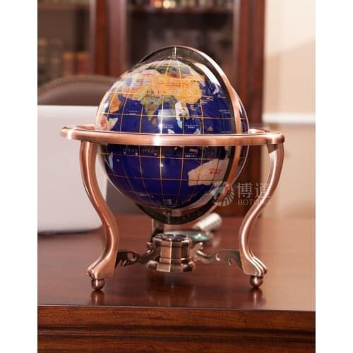 High grade business ART # 2020 home office School best Decoration handmade 3D Crystal Gemstone Globe tellurion statue--S size