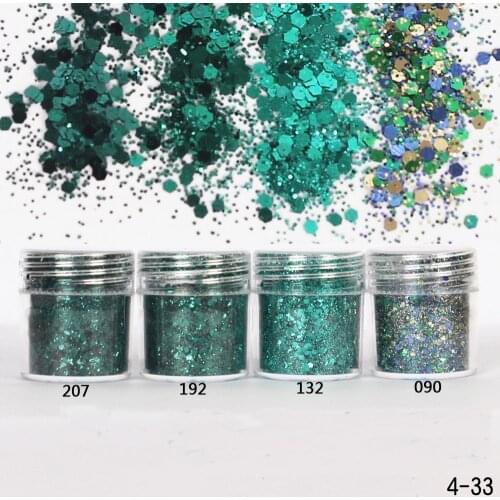 Nail Art 1Box 10ml Nail Dark Green Color Mix Nail Glitter Powder Sequin Powder Paillettes for Gel Nail Decor Confetti Glitter