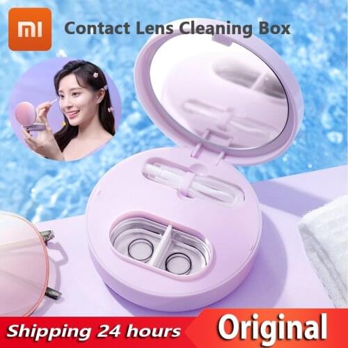 2021 YOUPIN Lofans Ultrasonic Vibration Contact Lens Cleaning Box One-key control Mini Glasses Cleaner Built-in Makeup Mirror