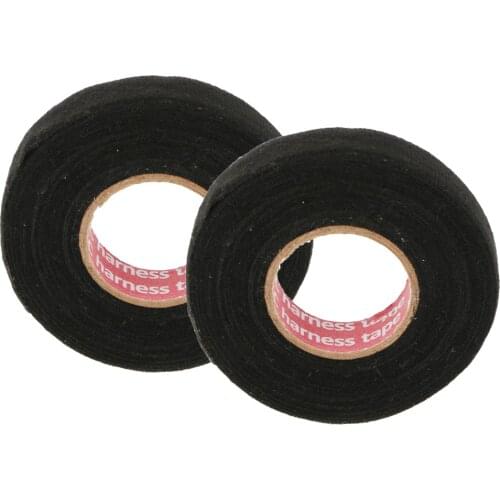 2X Cloth Adhesive Fabric Weft Tapes Wiring Harness High Temp For Looms Cars