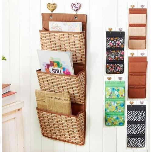 3 Pockets Hanging Storage Bag Waterproof Oxford Cloth Door Back Wall Bedside Cabinet Grocery Organizer ZA6911