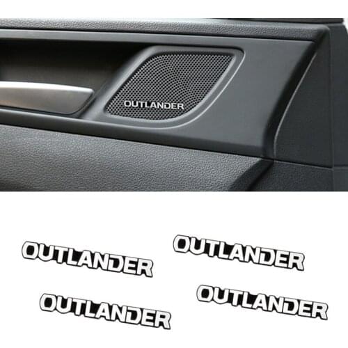 4pcs car audio decorate 3D Aluminum Badge Emblem Sticker For Mitsubishi Outlander 2018 2019 accessories car styling