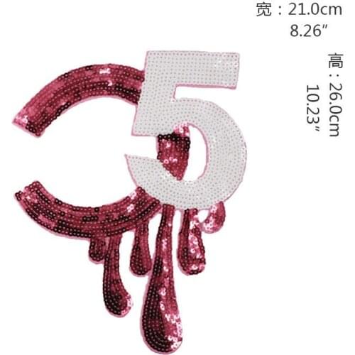 2PCS Large 5C Waterdrop Sequins EMB Applique Sew On Patch DIY Embroidered Bling Bling 5C Tear Drop Applique Clothing Accessories