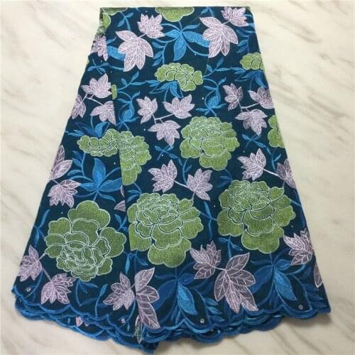 African Swiss Lace Fabric For Dress 2021 High Quality Voile Lace In Switzerland Cotton Lace Fabric With Stones PL4668