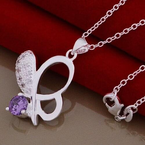 AN947 stearling silver color color Necklace silver color color fashion jewelry pendant bee inlaid stone /bzuakrba bkqakbxa