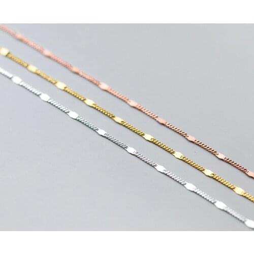 Anklet Real 100% 925 Sterling Silver Bobby Socks Golden Rose Gold 21 CM Fine Jewels Bare Foot Female Chain For Women On Foot
