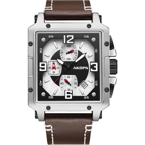 AKDPN High Quality Luxury Brand Big Dial Men Quartz Wristwatch Sports Waterproof Luminous Chronograph Clock Relogio Masculino