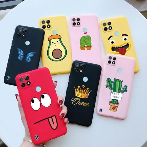 For OPPO Realme C21 Case 6.5'' Cute Painted Cover Matte Soft Silicone Phone Case For Realme C21 2021 RealmeC21 C 21 Case Bumper