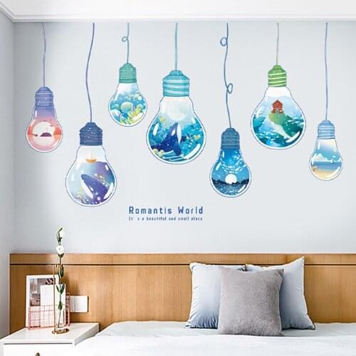 Home bedroom whale wall stickers creative stickers bedside beautification small pattern wall stickers for kids rooms decals