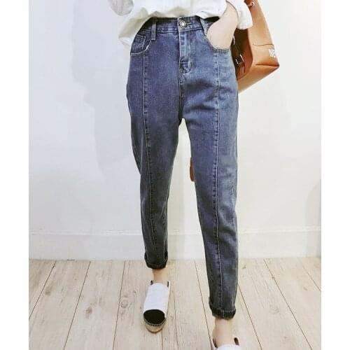Plus Size 8XL Denim Pants Women High Waist Washed Jeans Pocket Spring Summer Casual Trousers 2021 Baggy Work Jean Women Vintage
