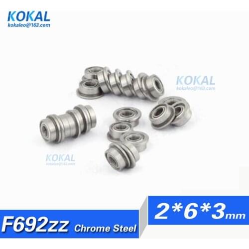 [CF692ZZ-P0]10pcs Gcr15 Chrome Steel flange bushing medical instrument micro deep ball bearing F692zz F692-zz F692 2*6*3mm