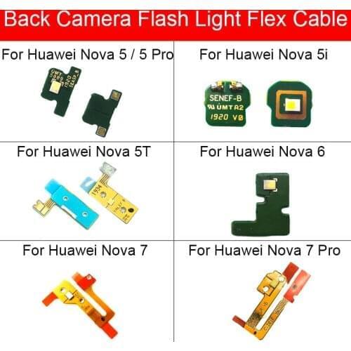Back Camera Flash Light Flex Cable for Huawei Nova 5 5Pro 5i 5T 6 7 7 Pro Rear Camera Flash Light Board Replacement Repair Parts