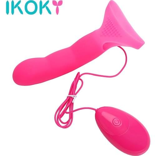 IKOKY 7 Speed Finger Vibrator Silicone Clitoris Stimulator Strap On G-spot Massage Adult Sex Toys for Women Female Masturbation