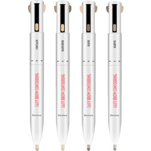 1pcs 4-in-1 Eyebrow Pencil Eyebrow Contour Pen Waterproof Defining Highlighting Eye Brow Natural Brows Makeup Cosmetic Tool