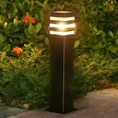 E27 Villa Patio Pillar Lawn Lamp Outdoor Garden Pathway Lawn Light Aluminum Landscape Park Street Bollard Light